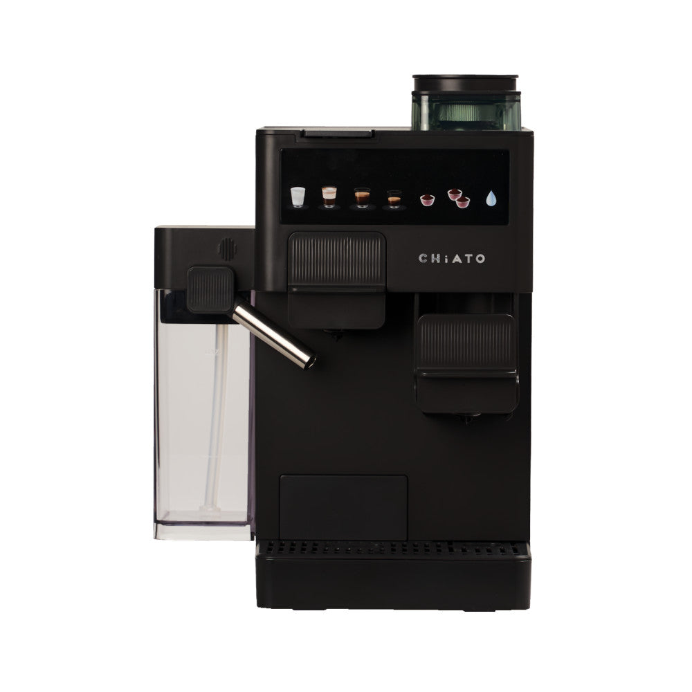 CHiATO coffeePLAY 5-in-1 Coffee Machine with Grinder & Milk System – Black