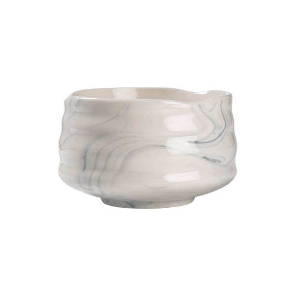 Ceramic matcha bowl CHiATO Chawan Cloud Mist – White / Greyish blue