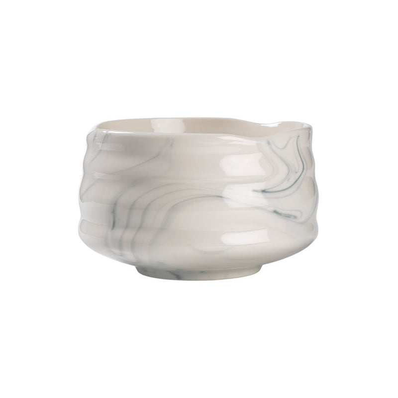 Ceramic matcha bowl CHiATO Chawan Cloud Mist – White / Greyish blue