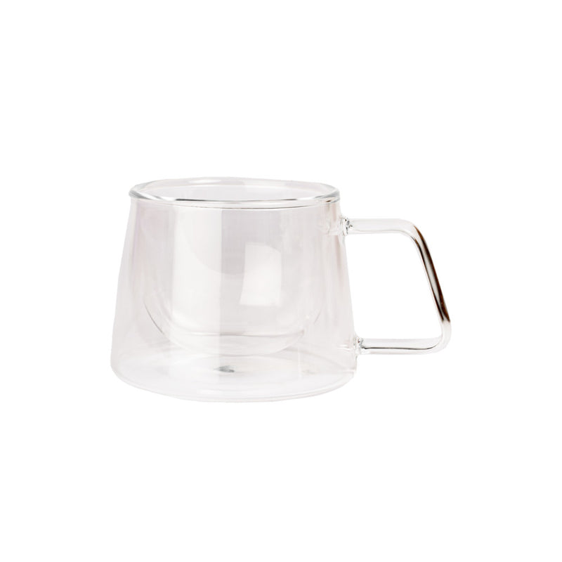 Double-wall cappuccino glass with a handle CHiATO, 210 ml