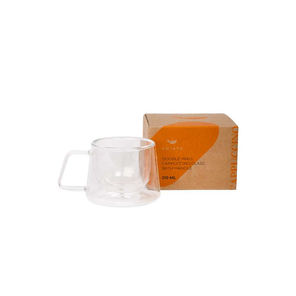 Dubbelwandig cappuccinoglas met oor CHiATO, 210 ml