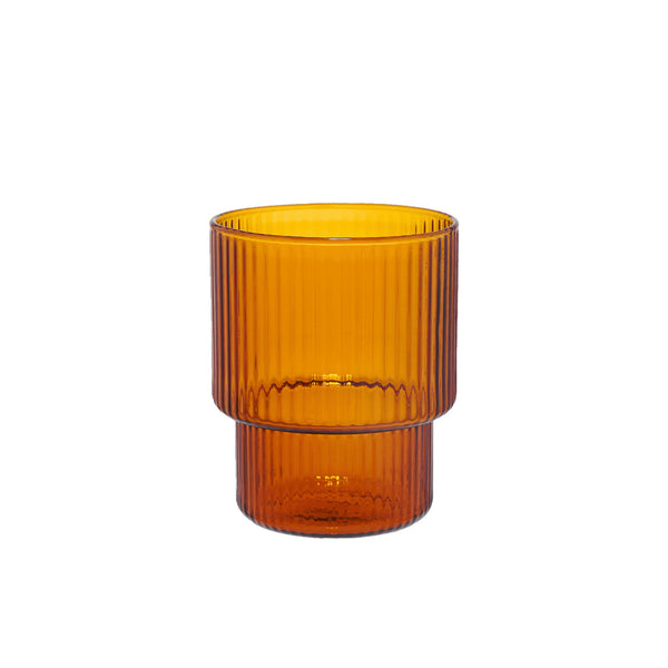 Grooved latte glass CHiATO, 260 ml – Brown