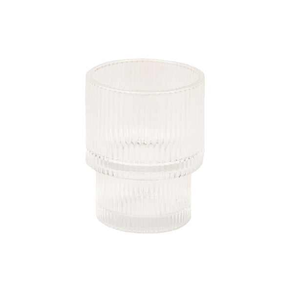 Grooved flat white glass CHiATO, 200 ml
