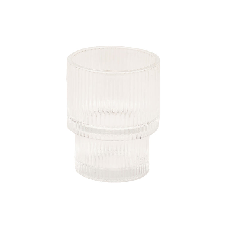 Grooved flat white glass CHiATO, 200 ml