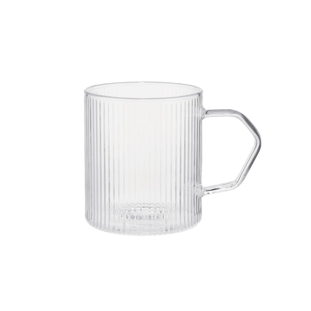 Riflet latteglas med hank CHiATO, 320 ml – transparent