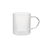 Grooved latte glass with a handle CHiATO, 320 ml – Transparent