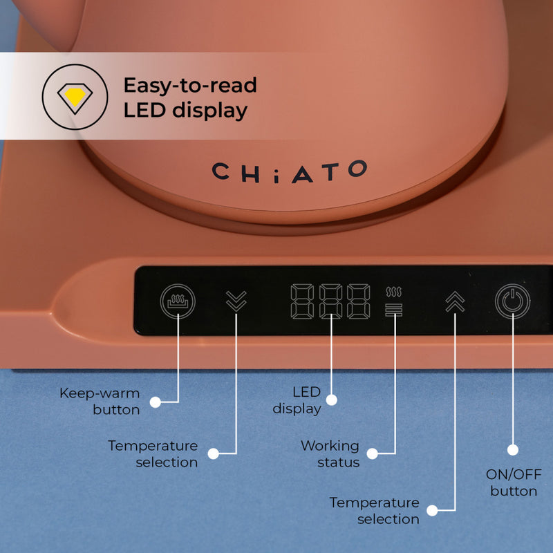 CHiATO flowPLAY Classic elektrische waterkoker Ltd. Ed., 0,6 l – terracotta
