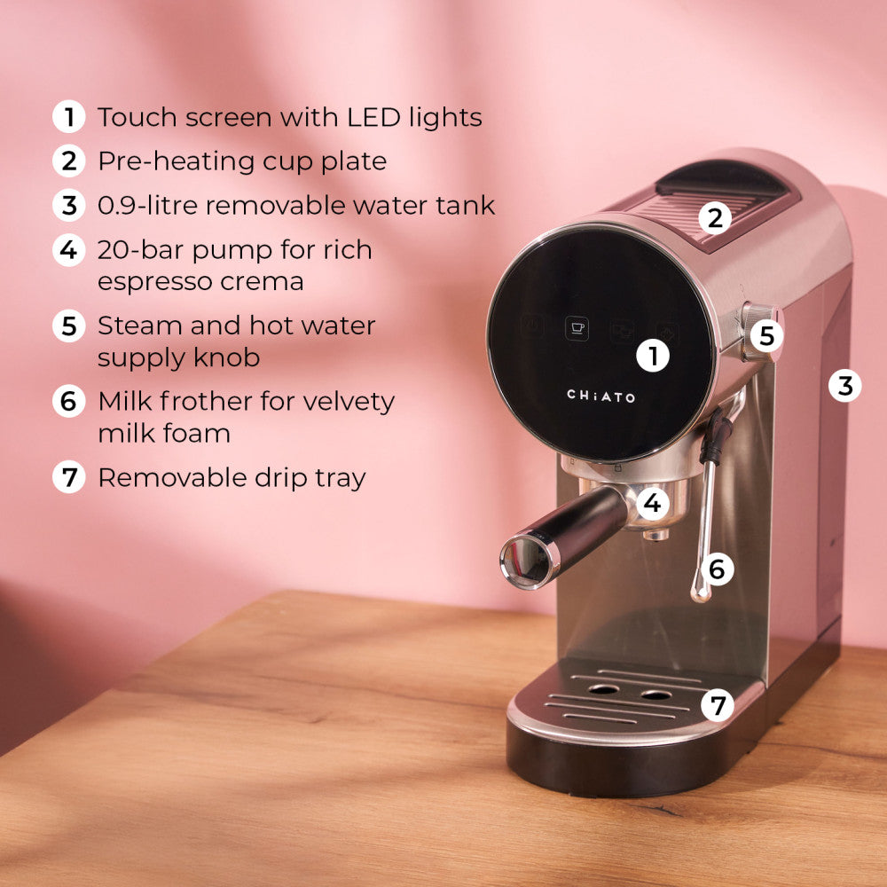 CHiATO Luna Style espressomachine – zilver