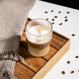 Grooved flat white glass CHiATO, 200 ml