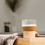Grooved flat white glass CHiATO, 200 ml