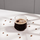 Latte glass with a handle CHiATO, 320 ml – transparent