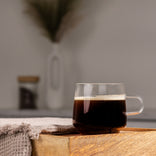 Latte glass with a handle CHiATO, 320 ml – transparent