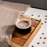 Latte glass with a handle CHiATO, 320 ml – transparent